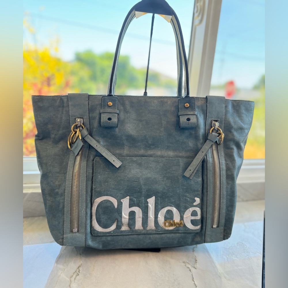 Chloe Blue Tote Bag